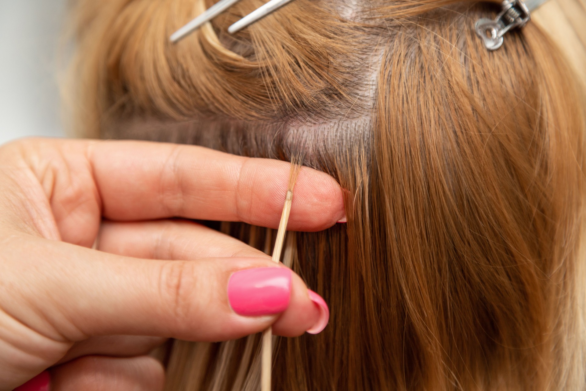 Professional Hair Extension Technique in Beauty Salon